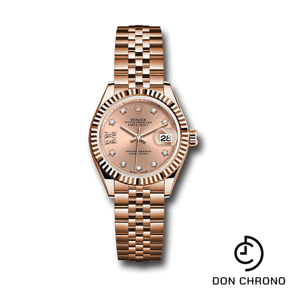 Rolex Everose Gold Lady-Datejust Watch - Fluted Bezel - RosŽ Star Diamond Roman 9 Dial - Jubilee Bracelet - 279175 rs9dix8dj