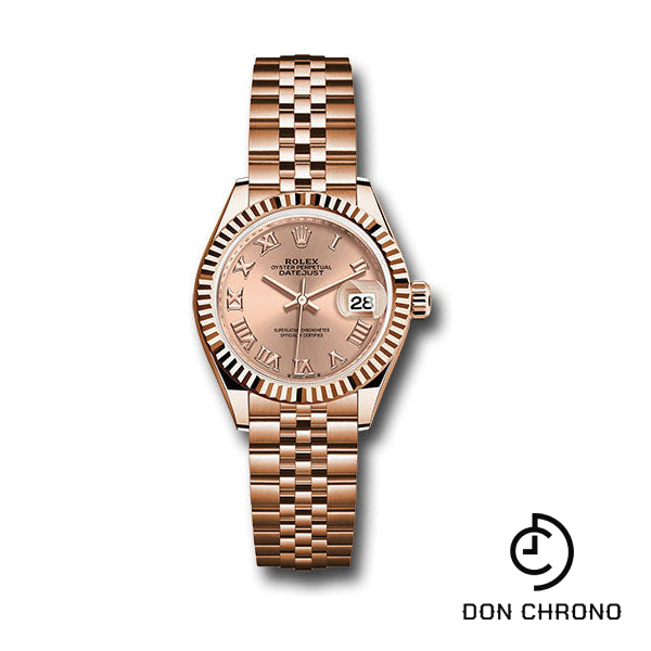 Rolex Everose Gold Lady-Datejust Watch - Fluted Bezel - RosŽ Roman Dial - Jubilee Bracelet - 279175 rsrj