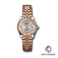 Rolex Everose Gold Lady-Datejust 28 Watch - Fluted Bezel - Silver Sundust Diamond Star Dial - Jubilee Bracelet - 279175 s9dix8dj