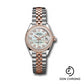 Rolex Steel and Everose Gold Rolesor Lady-Datejust 28 Watch - Diamond Bezel - White Mother-Of-Pearl Diamond Dial - Jubilee Bracelet - 279381RBR mdj