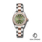 Rolex Steel and Everose Gold Rolesor Lady-Datejust 28 Watch - Diamond Bezel - Olive Green Diamond Dial - Oyster Bracelet - 279381RBR ogdo