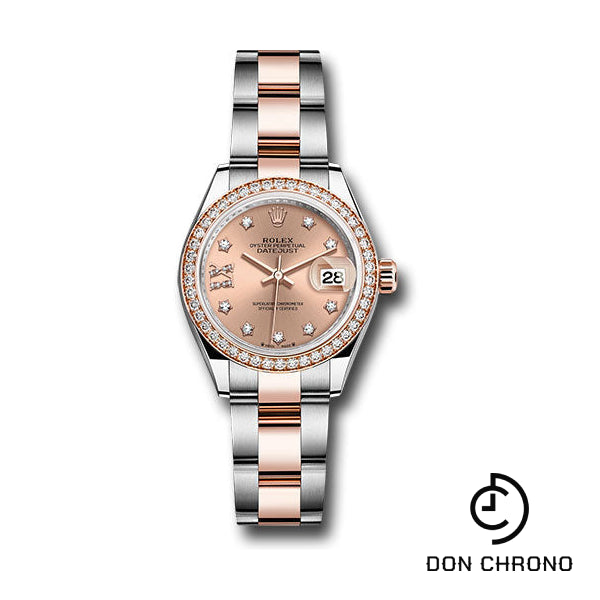 Rolex Everose Rolesor Lady-Datejust Watch - Diamond Bezel - RosŽ Star Diamond Roman 9 Dial - Oyster Bracelet - 279381rbr rs9dix8do