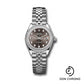 Rolex Steel and White Gold Rolesor Lady-Datejust 28 Watch - 44 Diamond Bezel - Dark Grey Diamond Dial - Jubilee Bracelet - 279384RBR dgdj