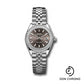 Rolex Steel and White Gold Rolesor Lady-Datejust 28 Watch - 44 Diamond Bezel - Dark Grey Index Dial - Jubilee Bracelet - 279384RBR dgij