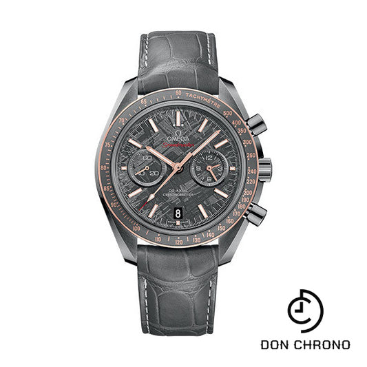 Omega Speedmaster Moonwatch Co-Axial Chronograph Meteorite Watch - 44.25 mm Grey Ceramic Case - Meteorite Dial - Grey Leather Strap - 311.63.44.51.99.001