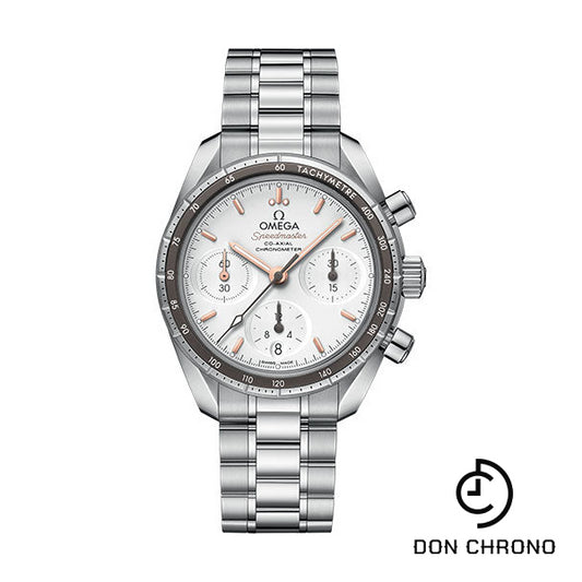 Omega Speedmaster 38 Co-Axial Chronograph Watch - 38 mm Steel Case - Silvery Dial - 324.30.38.50.02.001