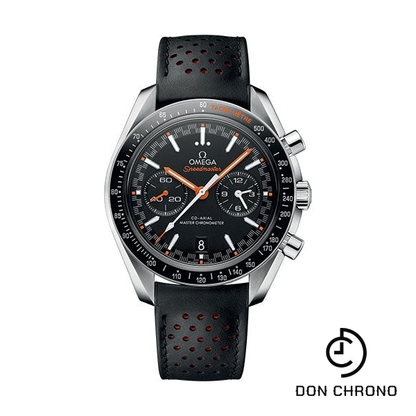 Omega Speedmaster Racing Co-Axial Master Chronograph Watch - 44.25 mm Steel Case - Black Ceramic Bezel - Matt Black Dial - Black Micro-Perforated Leather Strap - 329.32.44.51.01.001