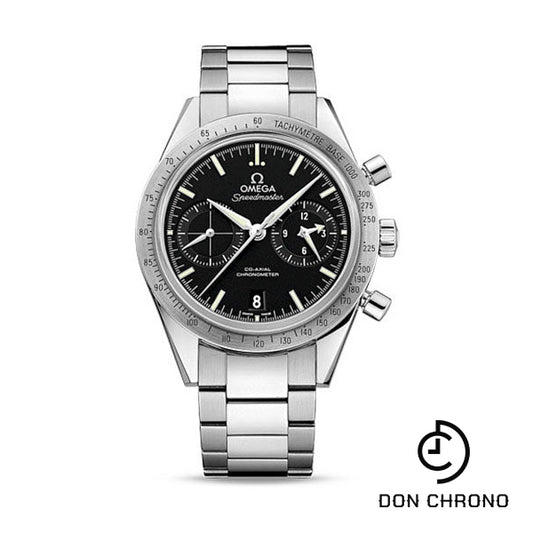 Omega Speedmaster '57 Omega Co-Axial Chronograph Watch - 41.5 mm Steel Case - Brushed Bezel - Black Dial - 331.10.42.51.01.001