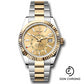 Rolex Yellow Rolesor Sky-Dweller Watch - Fluted Ring Command Bezel - Champagne Index Dial - Oyster Bracelet - 336933 chio