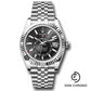 Rolex White Rolesor Sky-Dweller Watch - Fluted Ring Command Bezel - Black Index Dial - Jubilee Bracelet - 336934 bkij