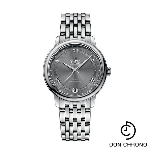 Omega De Ville Prestige Co-Axial Watch - 32.7 mm Steel Case - Grey Dial - 424.10.33.20.06.001