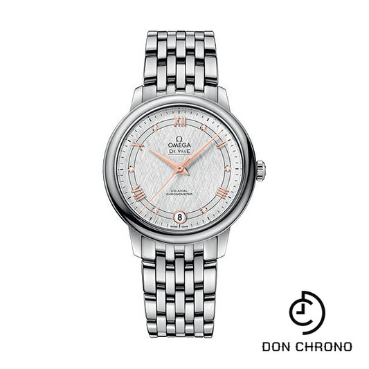 Omega De Ville Prestige Co-Axial Watch - 32.7 mm Steel Case - White Silvery Dial - 424.10.33.20.52.001