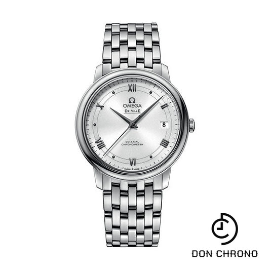 Omega De Ville Prestige Co-Axial Watch - 36.8 mm Steel Case - White Dial - 424.10.37.20.04.001