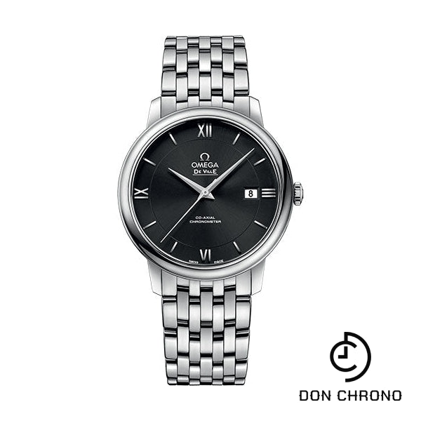 Omega De Ville Prestige Co-Axial Watch - 39.5 mm Steel Case - Black Dial - 424.10.40.20.01.001