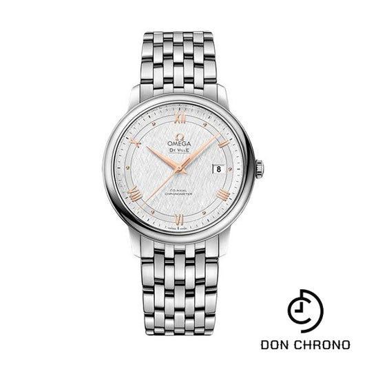 Omega De Ville Prestige Co-Axial Watch - 39.5 mm Steel Case - White Silvery Dial - 424.10.40.20.02.004