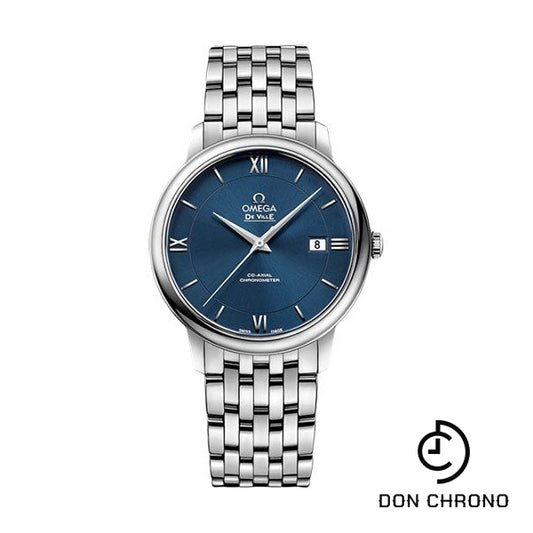 Omega De Ville Prestige Co-Axial Watch - 39.5 mm Steel Case - Blue Dial - 424.10.40.20.03.001