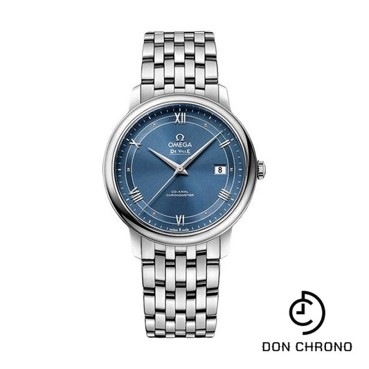 Omega De Ville Prestige Co-Axial Watch - 39.5 mm Steel Case - Blue Dial - 424.10.40.20.03.002