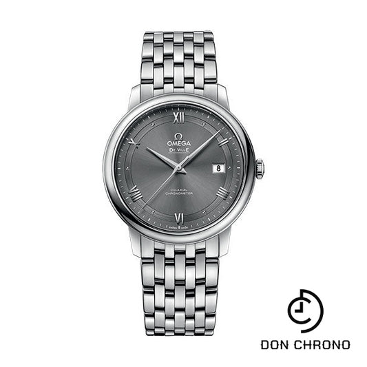 Omega De Ville Prestige Co-Axial Watch - 39.5 mm Steel Case - Grey Dial - 424.10.40.20.06.001