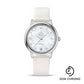 Omega De Ville Prestige Co-Axial Watch - 32.7 mm Steel Case - Mother-Of-Pearl Diamond Dial - White Satin-Brushed Leather Strap - 424.12.33.20.55.001