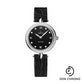Omega De Ville Prestige Quartz Dewdrop Watch - 27.4 mm Steel Case - Black Dial - Leather Strap - 424.18.27.60.51.001