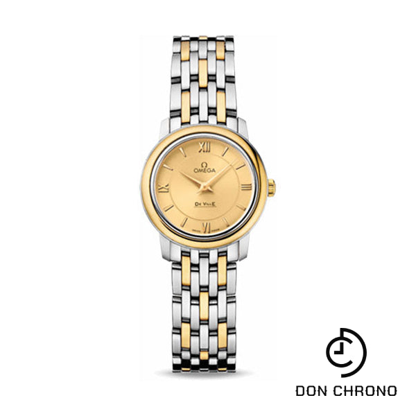 Omega De Ville Prestige Quartz Watch - 24.4 mm Steel And Yellow Gold Case - Champagne Dial - 424.20.24.60.08.001