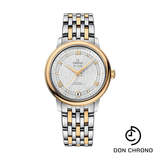 Omega De Ville Prestige Co-Axial Watch - 32.7 mm Steel And Yellow Gold Case - White Silvery Dial - 424.20.33.20.52.001