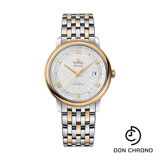 Omega De Ville Prestige Co-Axial Watch - 39.5 mm Steel And Yellow Gold Case - White Silvery Dial - 424.20.40.20.02.001