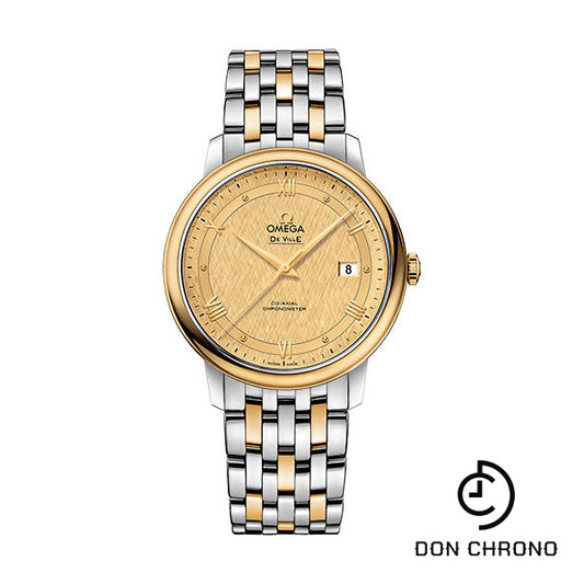 Omega De Ville Prestige Co-Axial Watch - 39.5 mm Steel And Yellow Gold Case - Champagne Dial - 424.20.40.20.08.001