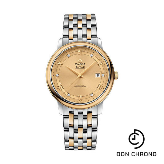 Omega De Ville Prestige Co-Axial Watch - 39.5 mm Steel And Yellow Gold Case - Champagne Dial - 424.20.40.20.58.001