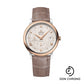 Omega De Ville Prestige Co-Axial Power Reserve Watch - 39.5 mm Steel And Red Gold Case - Ivory Silvery Dial - Taupe-Brown Leather Strap - 424.23.40.21.02.001