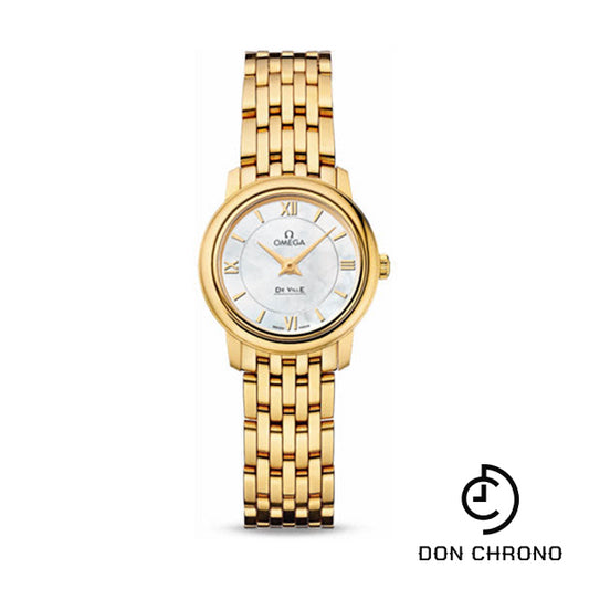 Omega De Ville Prestige Quartz Watch - 24.4 mm Yellow Gold Case - Mother-Of-Pearl Dial - 424.50.24.60.05.001