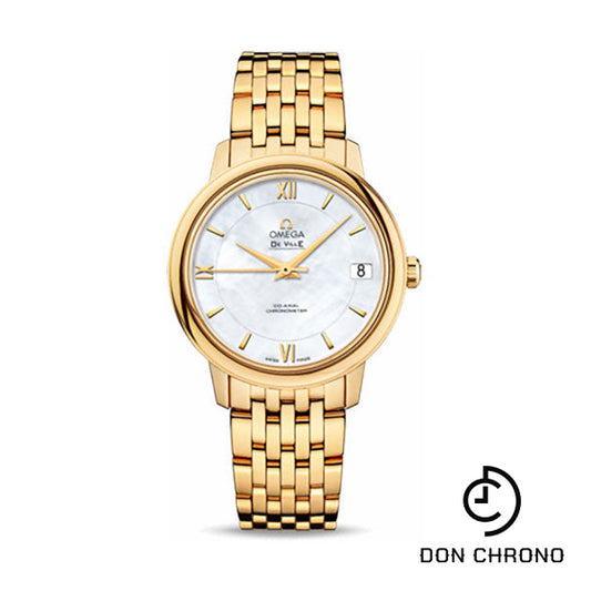 Omega De Ville Prestige Co-Axial Watch - 32.7 mm Yellow Gold Case - Mother-Of-Pearl Dial - 424.50.33.20.05.001