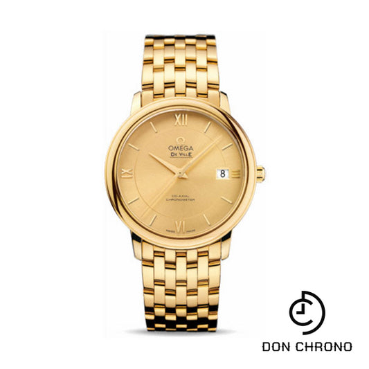 Omega De Ville Prestige Co-Axial Watch - 36.8 mm Yellow Gold Case - Champagne Dial - 424.50.37.20.08.001