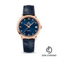 Omega De Ville Prestige Co-Axial Watch - 32.7 mm 18K Red Gold Case - Blue Diamond Dial - Blue Leather Strap - 424.53.33.20.53.001