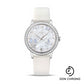 Omega De Ville Prestige Co-Axial Watch - 36.8 mm White Gold Case - Diamond Bezel - Mother-Of-Pearl Diamond Dial - White Leather Strap - 424.57.33.20.55.001