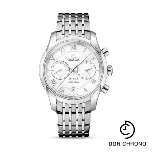 Omega De Ville Co-Axial Chronograph Watch - 42 mm Steel Case - Silver Dial - 431.10.42.51.02.001