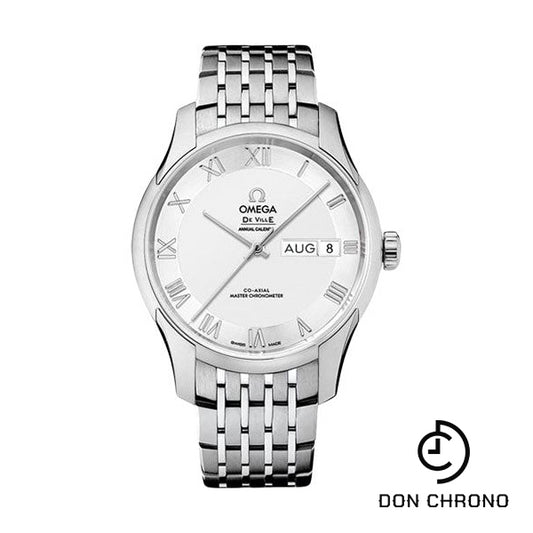 Omega De Ville Hour Vision Co-Axial Master Chronometer Annual Calendar Watch - 41 mm Steel Case - Two-Zone -Silver Dial - 433.10.41.22.02.001