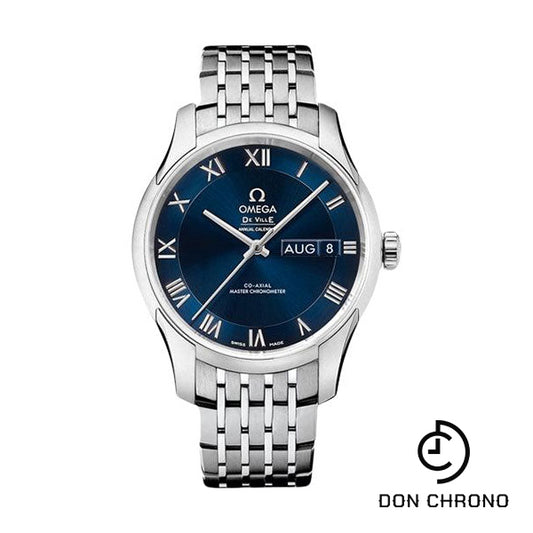 Omega De Ville Hour Vision Co-Axial Master Chronometer Annual Calendar Watch - 41 mm Steel Case - Two-Zone Blue Dial - 433.10.41.22.03.001