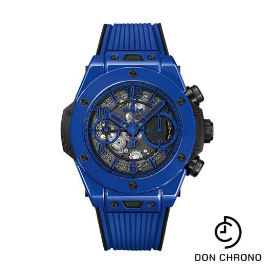 Hublot Big Bang Unico Blue Magic Watch - 42 mm - Blue And Black Skeleton Dial - Black and Blue Rubber Strap-441.ES.5119.RX
