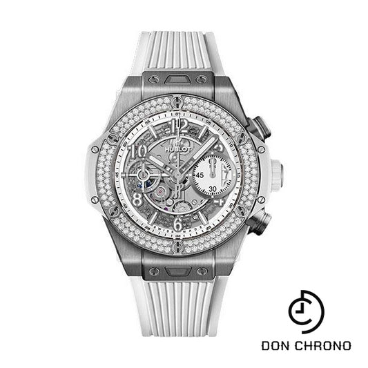Hublot Big Bang Unico Titanium White Diamonds 42mm Watch - 42 mm - White Skeleton Dial-441.NE.2010.RW.1104