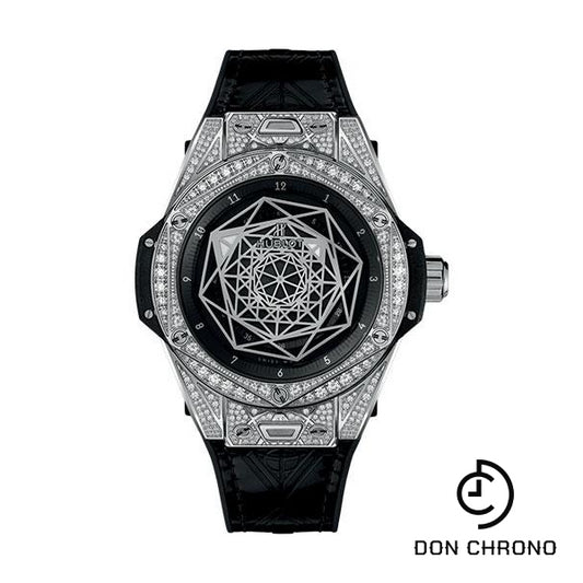 Hublot Big Bang Sang Bleu Steel Pave Watch-465.SS.1117.VR.1704.MXM18