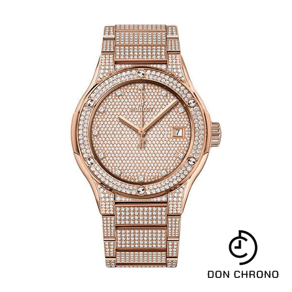 Hublot Classic Fusion King Gold Full Pave Bracelet Watch - 45 mm - Gem Set Dial-510.OX.9000.OX.3704