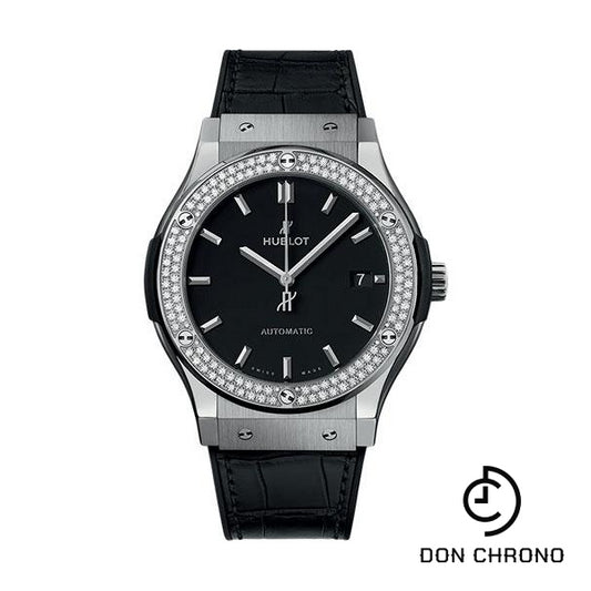 Hublot Classic Fusion Titanium Diamonds Watch - 45 mm - Black Dial-511.NX.1171.LR.1104