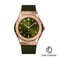 Hublot Classic Fusion King Gold Green Watch - 45 mm - Green Dial - Green Lined Rubber Strap-511.OX.8980.RX
