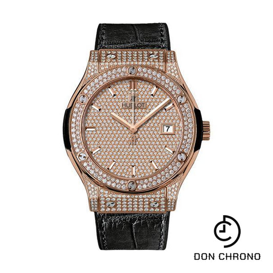 Hublot Classic Fusion King Gold Full Pave Watch-511.OX.9010.LR.1704