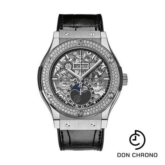 Hublot Classic Fusion Aerofusion Moonphase Titanium Diamonds Watch-517.NX.0170.LR.1104
