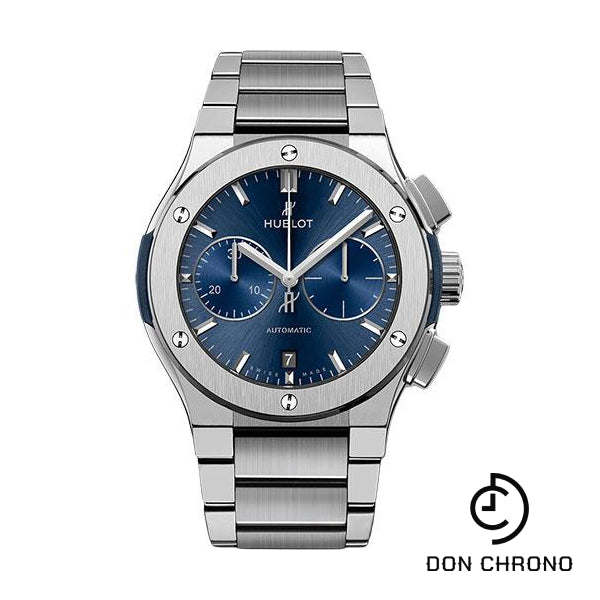 Hublot Classic Fusion Blue Chronograph Titanium Bracelet Watch-520.NX.7170.NX