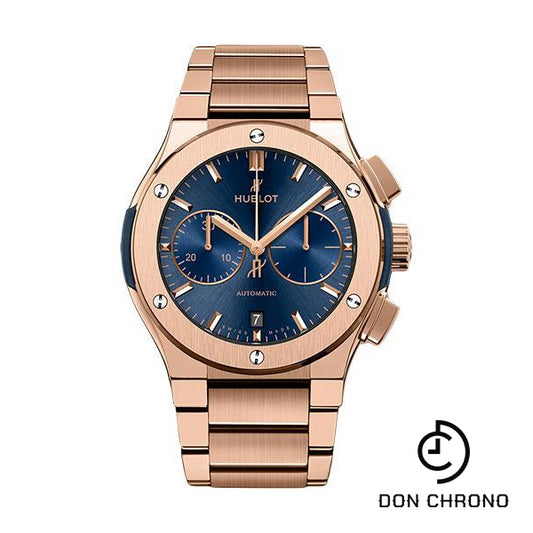 Hublot Classic Fusion Blue Chronograph King Gold Bracelet Watch-520.OX.7180.OX
