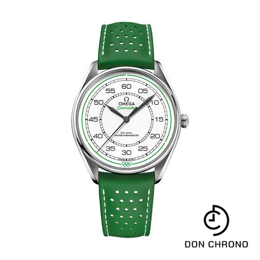 Omega Specialities Olympic Official Timekeeper Limited Edition Set - 39.5 mm Steel Case - White Dial - Green Micro-Perforated Leather Strap Limited Edition of 100 - 522.32.40.20.04.005