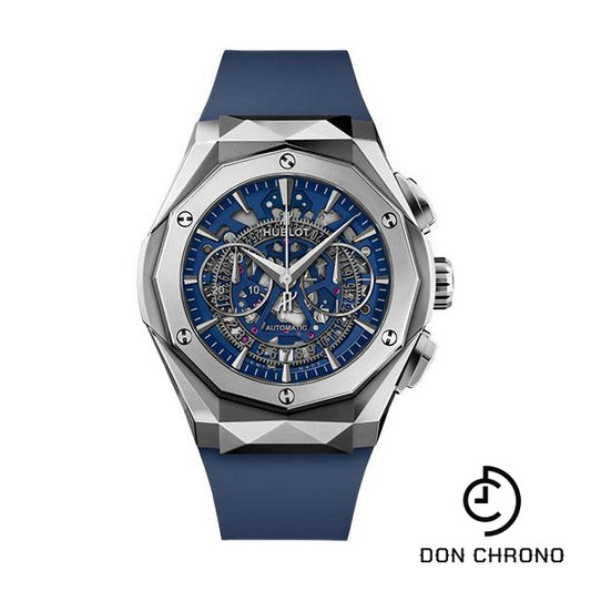 Hublot Classic Fusion Aerofusion Chronograph Orlinski Titanium Blue Watch - 45 mm - Sapphire Crystal Dial - Blue Smooth Rubber Strap Limited Edition of 200-525.NX.5170.RX.ORL21